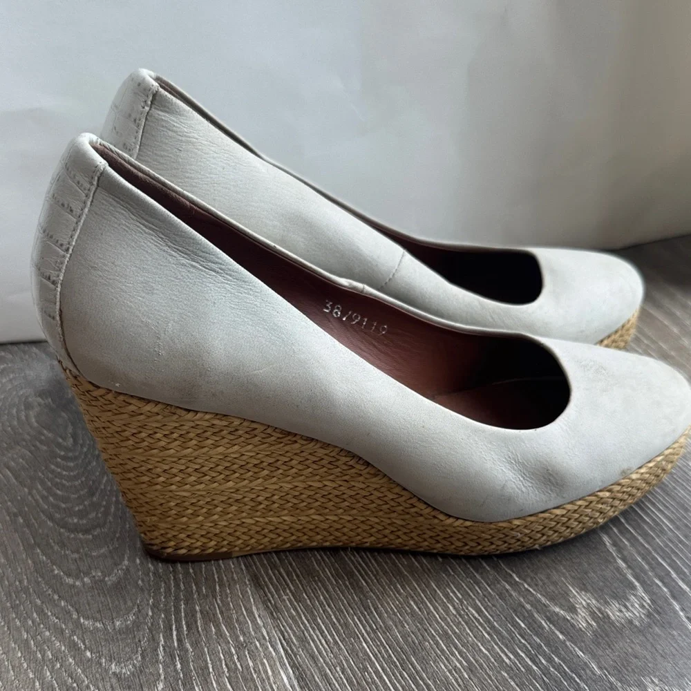 Velvet Cream Wedge Shoes for Women AS0229